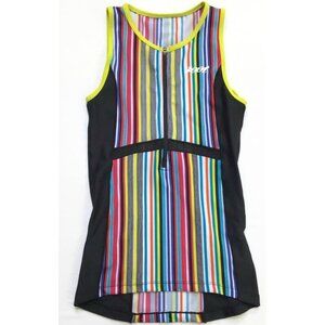 Zoot Tri Top Women XS Multicolor Stripe Sleeveless Triathlon Pockets Performance